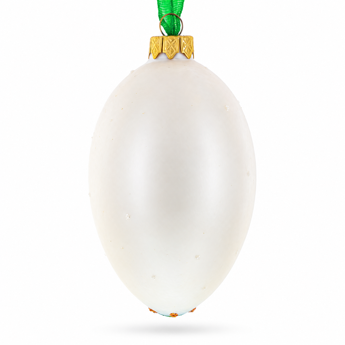 Louis-Francois Designer Jeweled Arabesque Glass Egg Christmas Ornament 4 Inches