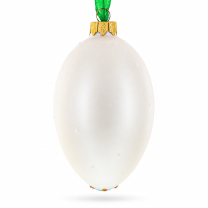 Louis-Francois Designer Jeweled Arabesque Glass Egg Christmas Ornament 4 Inches