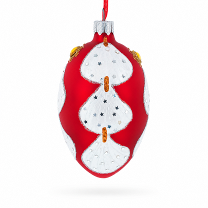 Florence Designer Jeweled Sea Shells Earrings Glass Egg Christmas Ornament 4 Inches
