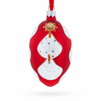 Florence Designer Jeweled Sea Shells Earrings Glass Egg Christmas Ornament 4 Inches