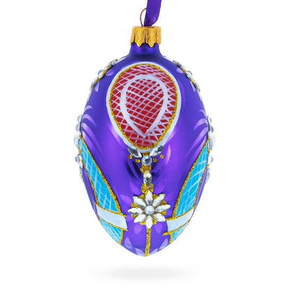 Milan Designer Luxury Flower Earrings Glass Egg Christmas Ornament 4 Inches