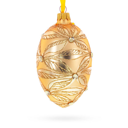 Jeweled Waves on Champagne Glass Egg Ornament 4 Inches