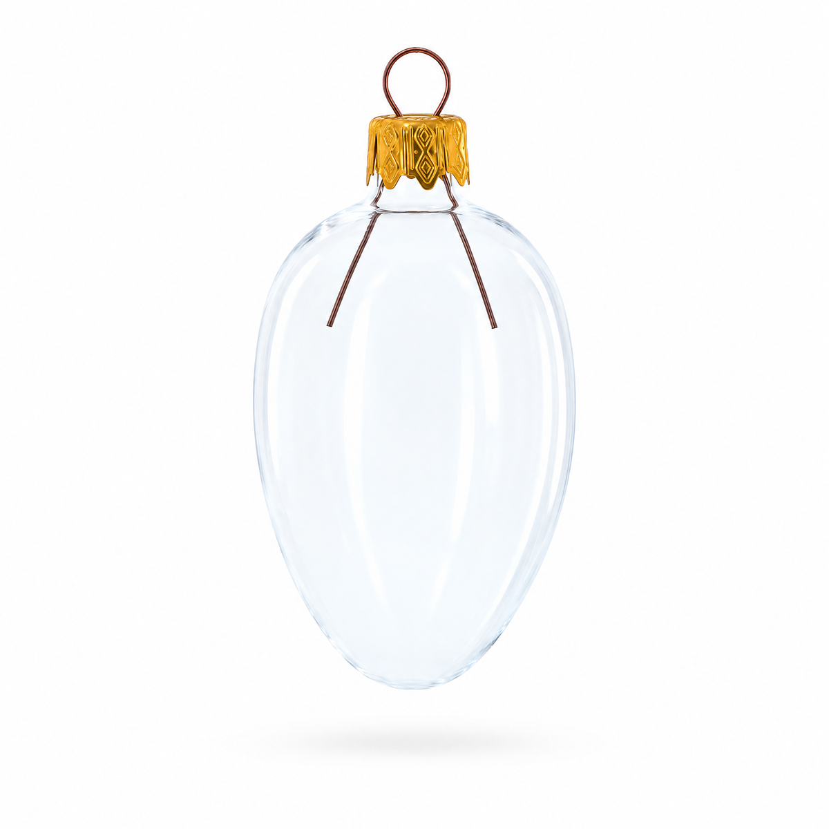 Set of 6 Clear Mini Glass Egg Ornaments 2.9 Inches