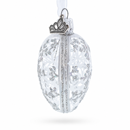 1913 Winter Mini Glass Egg Ornament 2.9 Inches