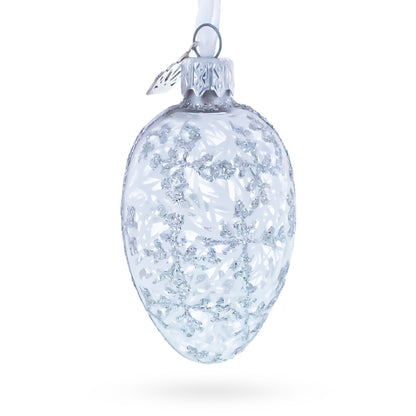 1913 Winter Mini Glass Egg Ornament 2.9 Inches