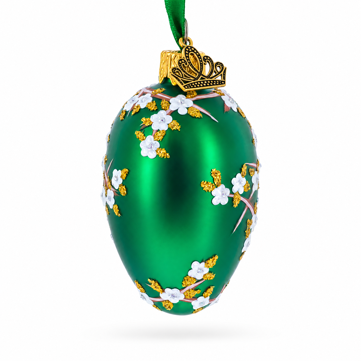 1901 Kelch Apple Blossom Mini Glass Egg Ornament 2.9 Inches
