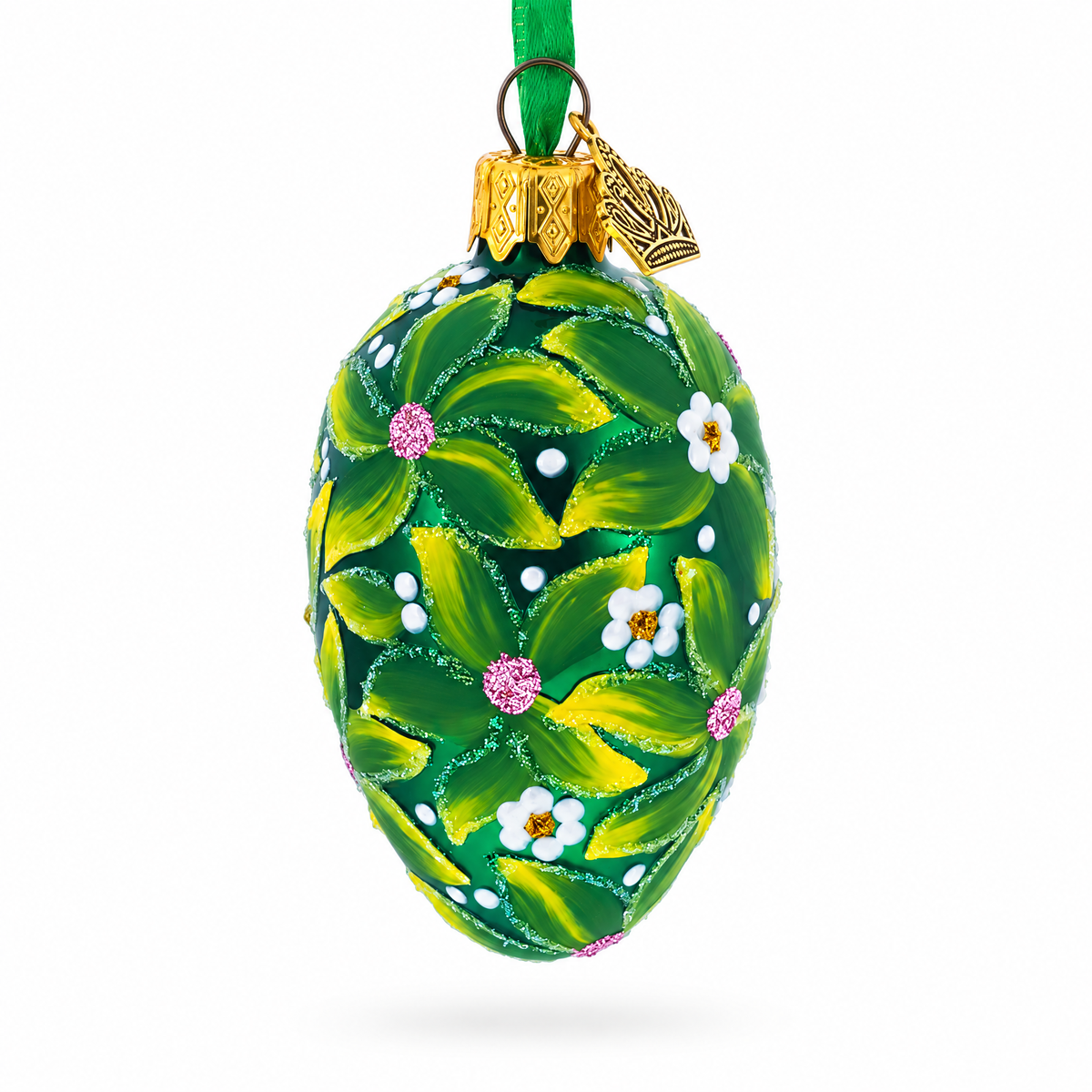 1911 The Bay Tree Mini Glass Egg Ornament 2.9 Inches