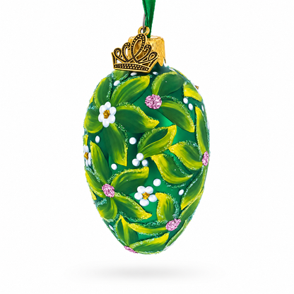 1911 The Bay Tree Mini Glass Egg Ornament 2.9 Inches