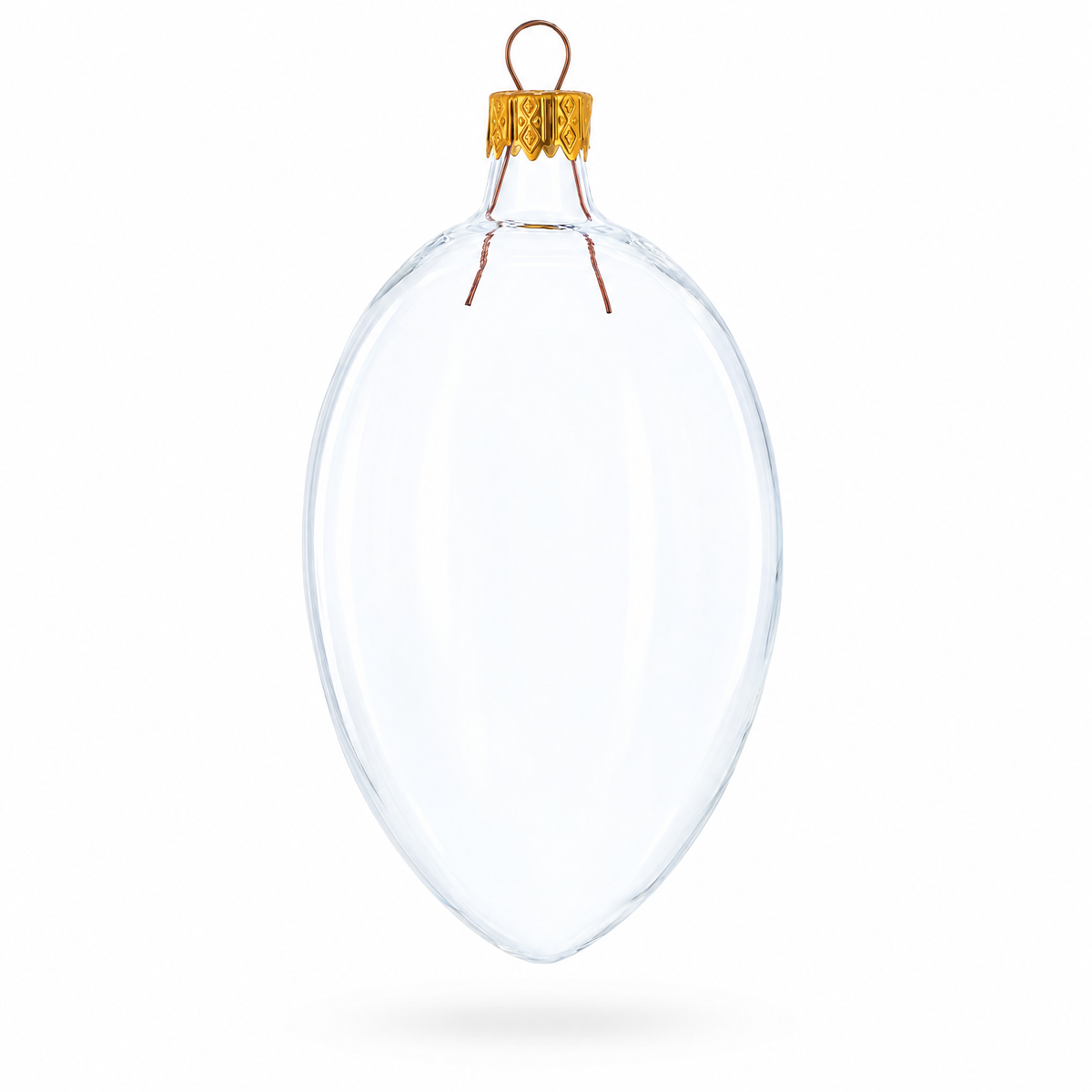 Set of 6 Clear Glass Egg Ornaments DIY Craft 4 Inches