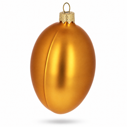 Set of 6 Orange Matte Glass Egg Ornaments 4 Inches