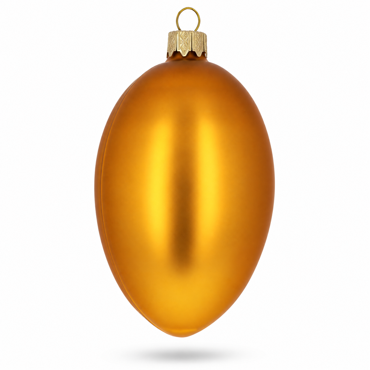 Set of 6 Orange Matte Glass Egg Ornaments 4 Inches