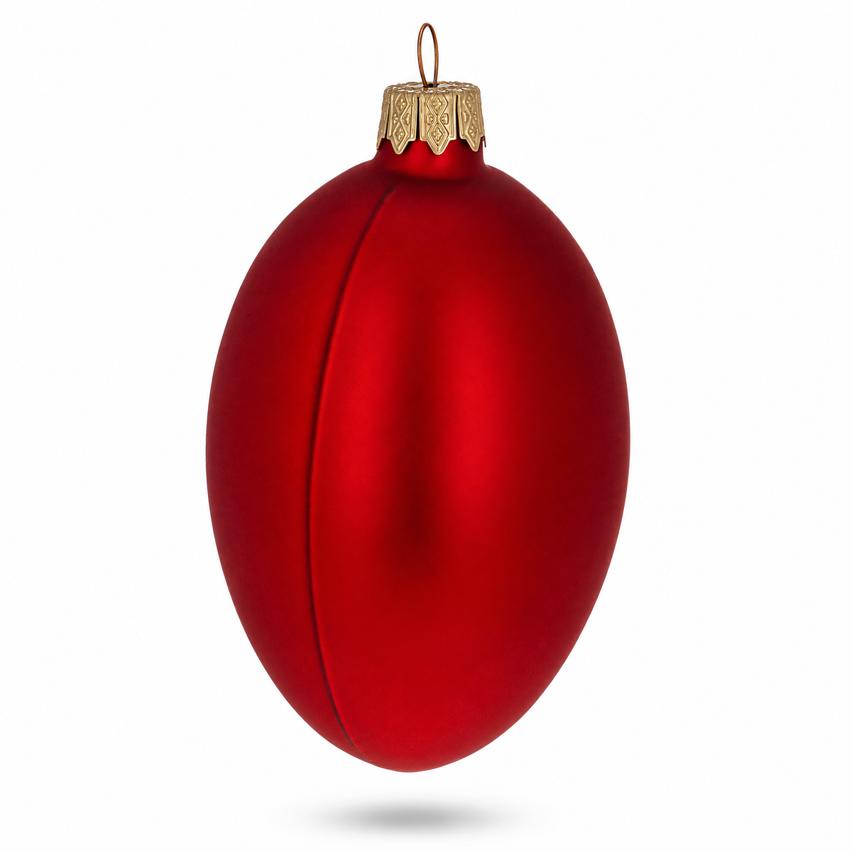 Set of 6 Red Matte Glass Egg Ornaments 4 Inches