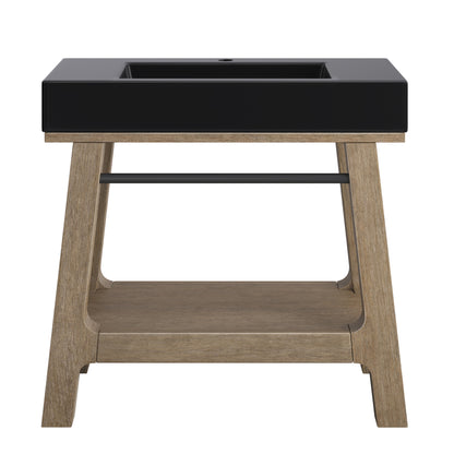 James Martin Auburn 36" Single Console Vanity, Weathered Timber