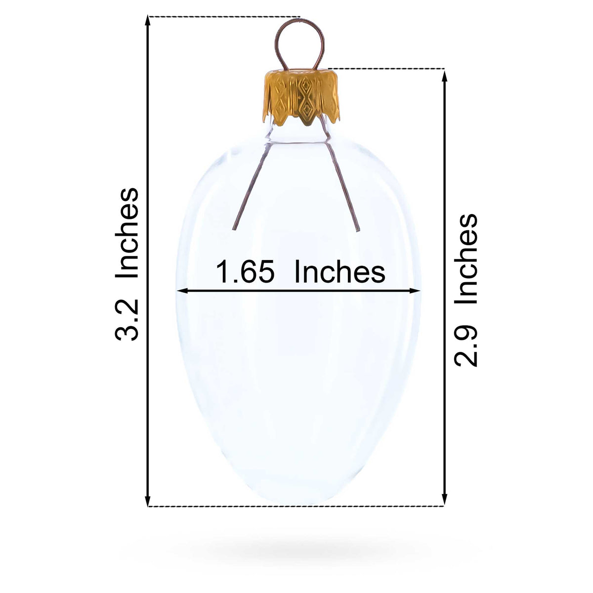 Set of 6 Blue Mini Glass Egg Ornaments 2.9 Inches