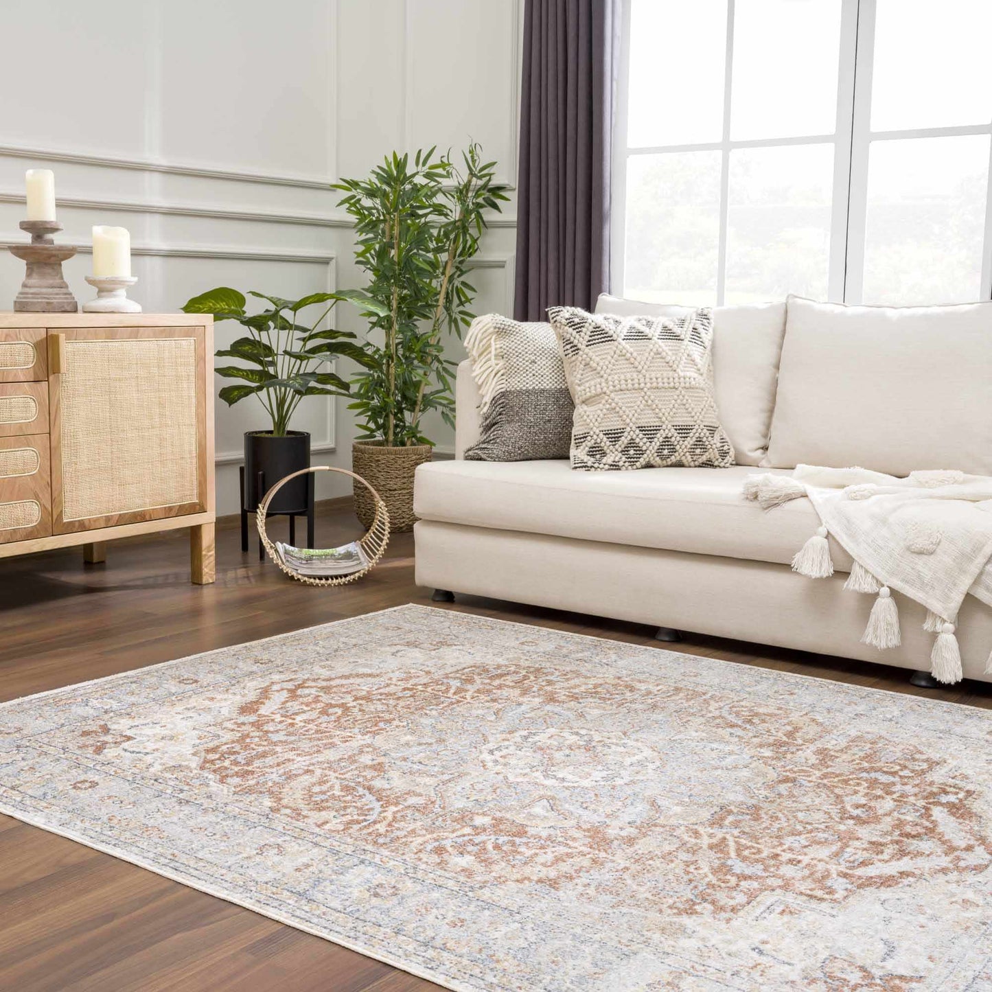 Emke Flat Pile Washable Rug