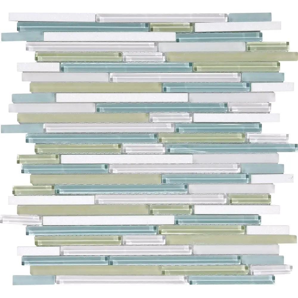 Lluvia Eleyson Gloss Liner Blend Glass Mosaics 12x12