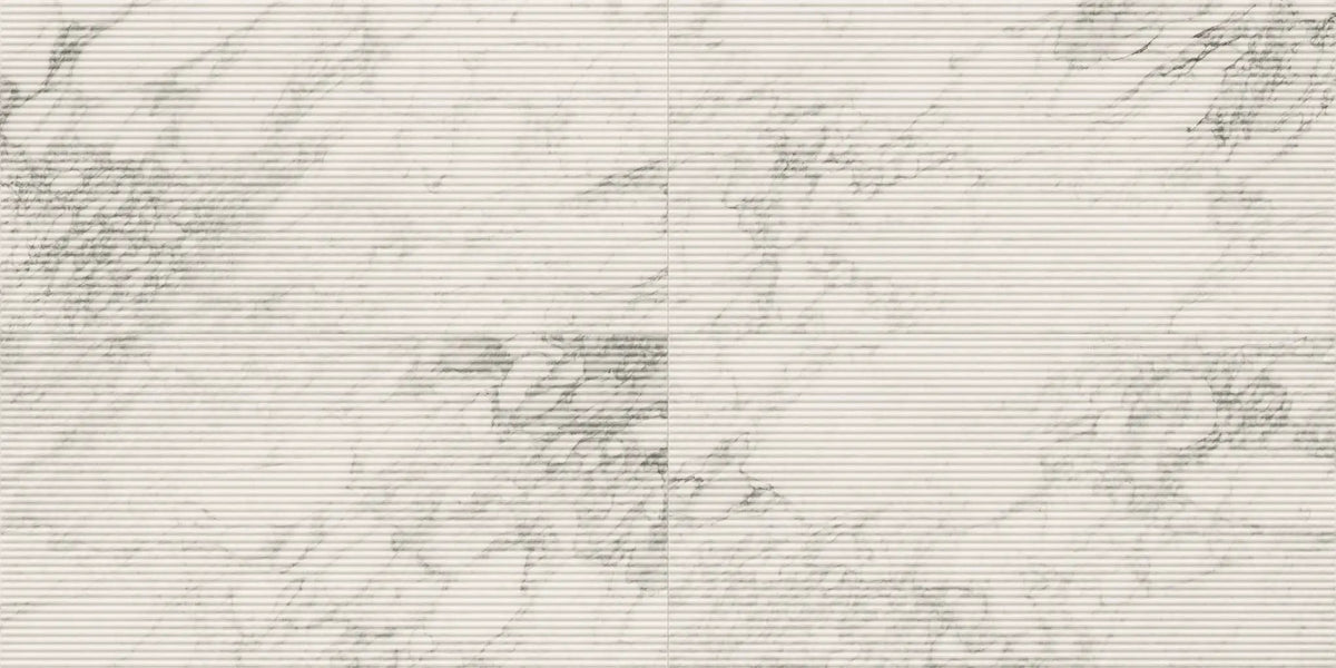 Veneer World Atelier Charme Evo Flute Renoir Plus Marble Look Porcelain Accent Tiles 24x48
