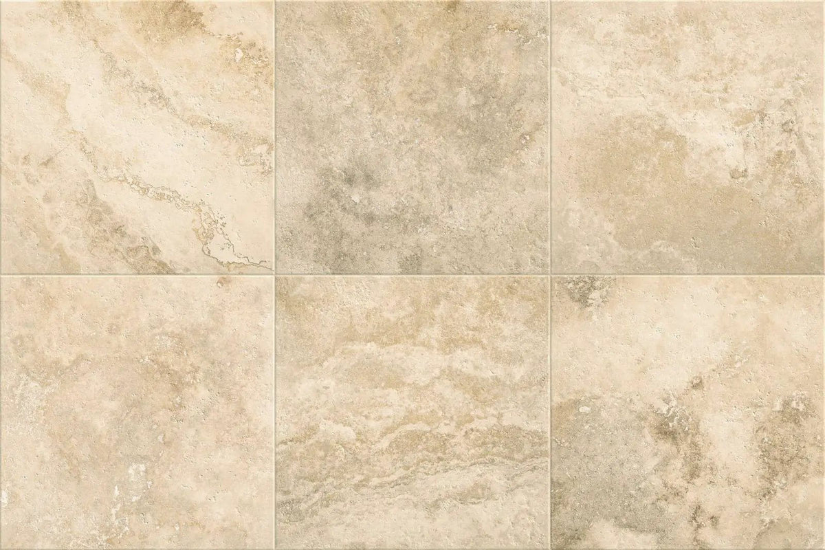 Frontier20 Travertine Cross Cut Country Classic Look Porcelain Pavers 12x12