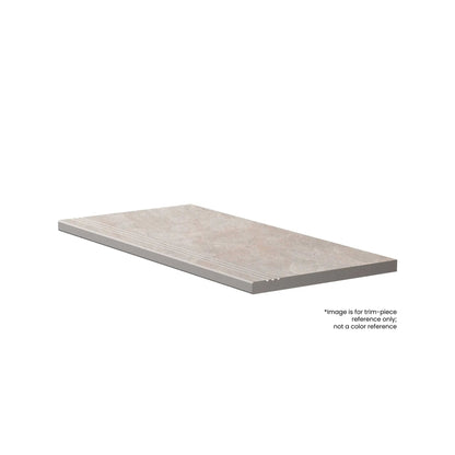 Frontier20 Star Grey Grip Stair Tread Quartz Look Porcelain Moldings 12x48