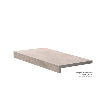 Frontier20 Arctic White L Shape Mitered Edge Quartz Look Porcelain Moldings 12x24