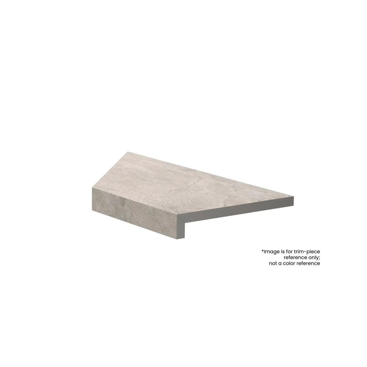 Frontier20 Pearl L Shape Mitered Edge Corner Right Limestone Look Porcelain Moldings 12x24
