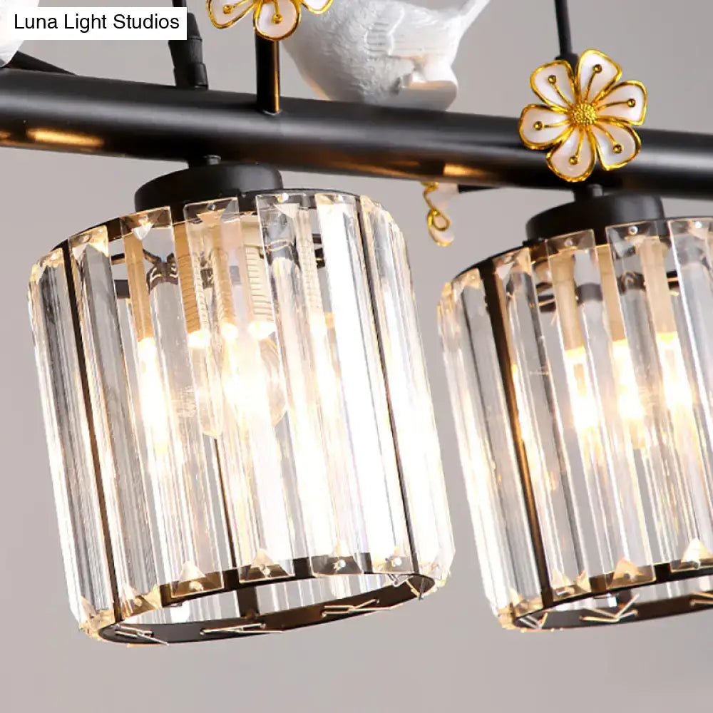 Lodge black and white island pendant light kitchen bird design