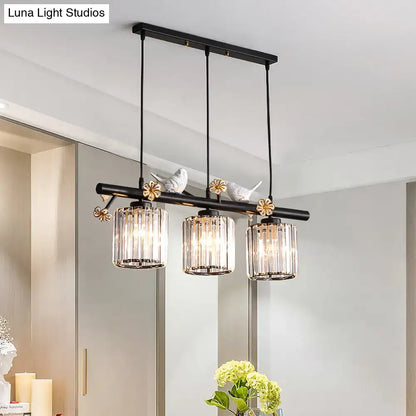 Lodge black and white island pendant light kitchen bird design