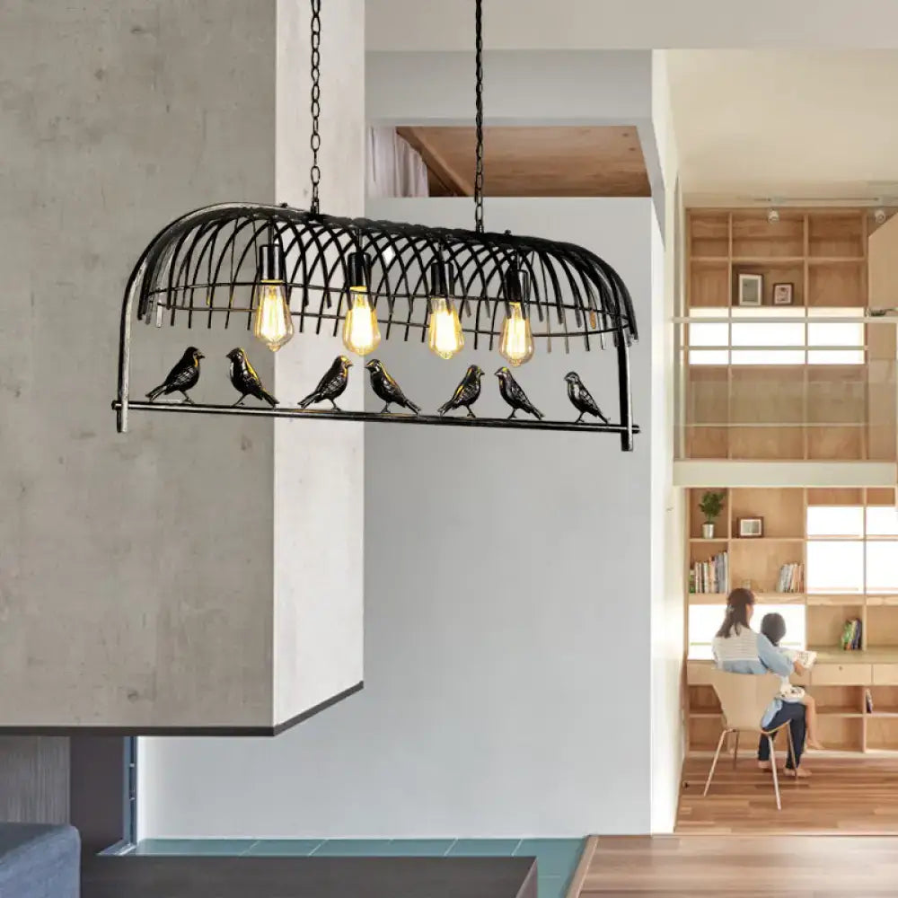 Lodge style rust accents bird pendant light kitchen 4 light chain cord