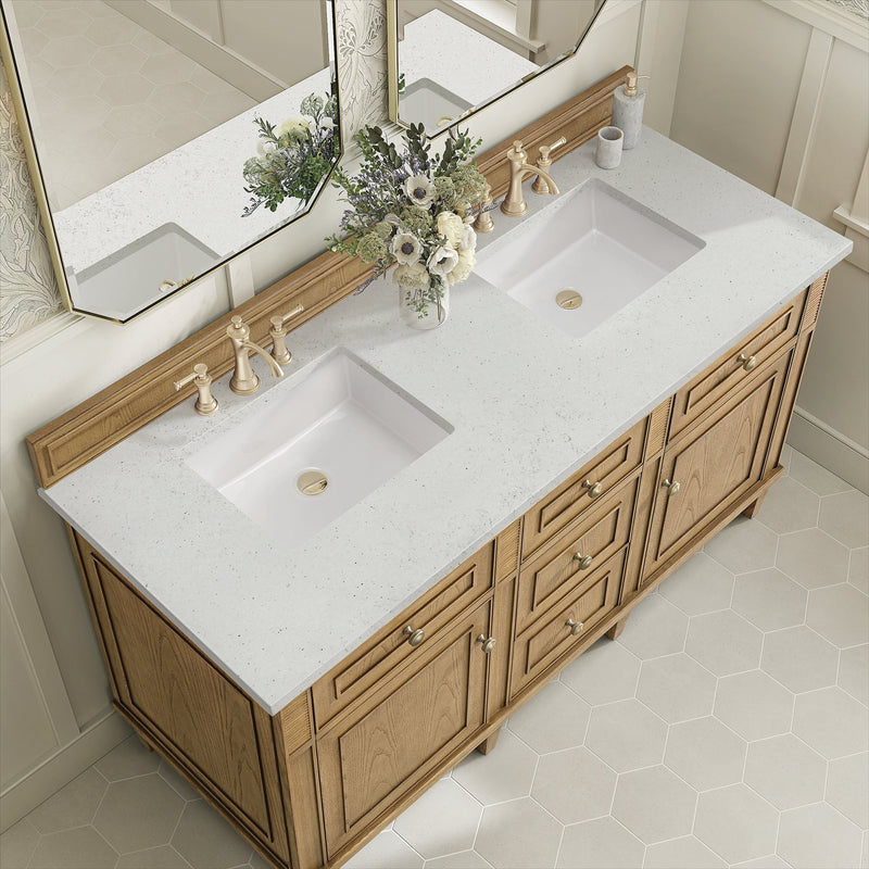 James Martin Lorelai 60" Double Bathroom Vanity, Light Natural Oak