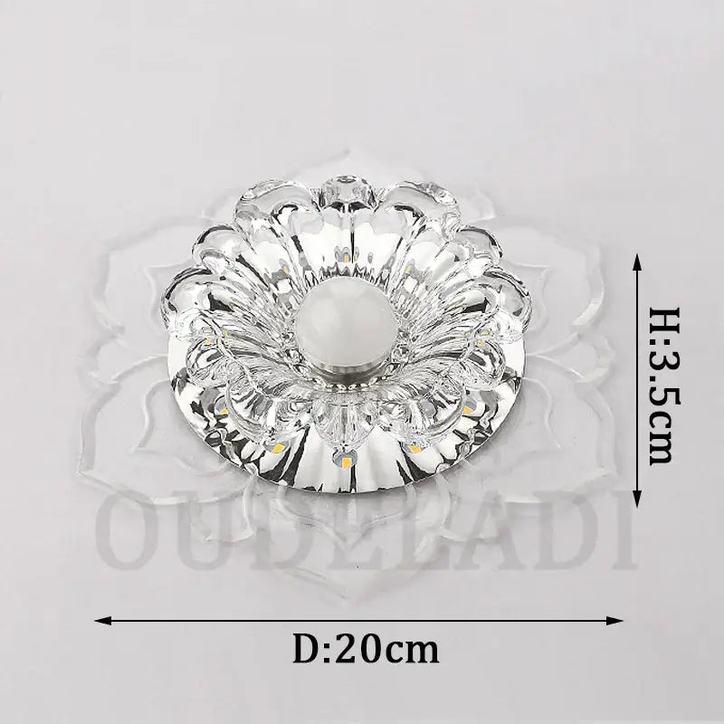Lotus crystal flower spotlight living room led ceiling light