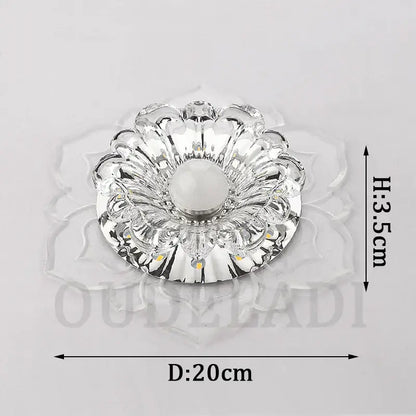 Lotus crystal flower spotlight living room led ceiling light