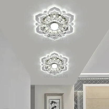 Lotus crystal flower spotlight living room led ceiling light