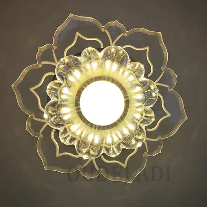 Lotus crystal flower spotlight living room led ceiling light
