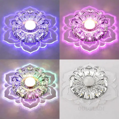 Lotus crystal flower spotlight living room led ceiling light