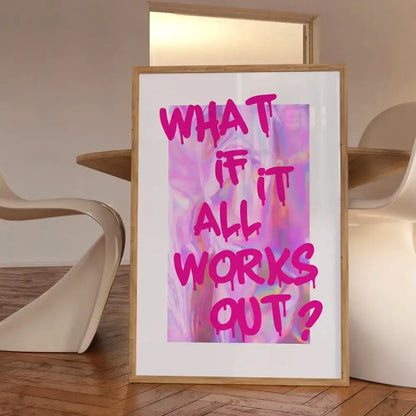 Modern pink and orange more amor por favor love quote wall art bedroom