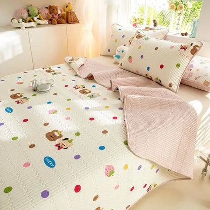 Lucky dinosaur cartoon pattern cotton mattress mat bedroom bedding