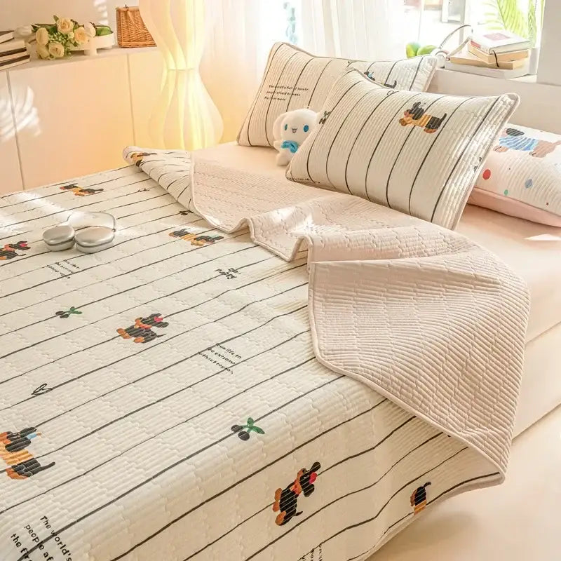 Lucky dinosaur cartoon pattern cotton mattress mat bedroom bedding