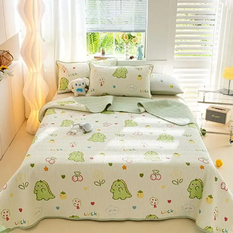 Lucky dinosaur cartoon pattern cotton mattress mat bedroom bedding