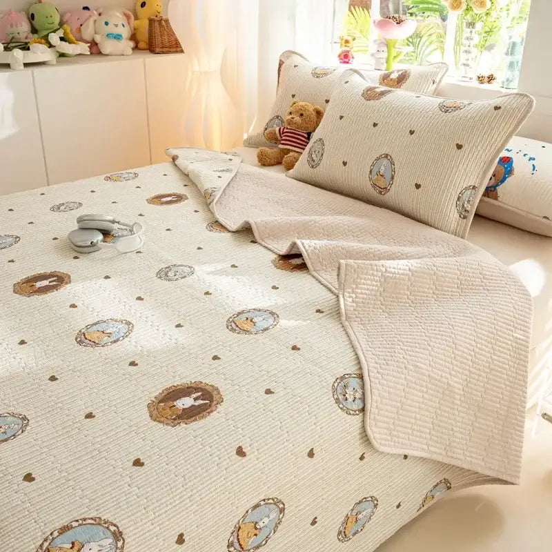 Lucky dinosaur cartoon pattern cotton mattress mat bedroom bedding