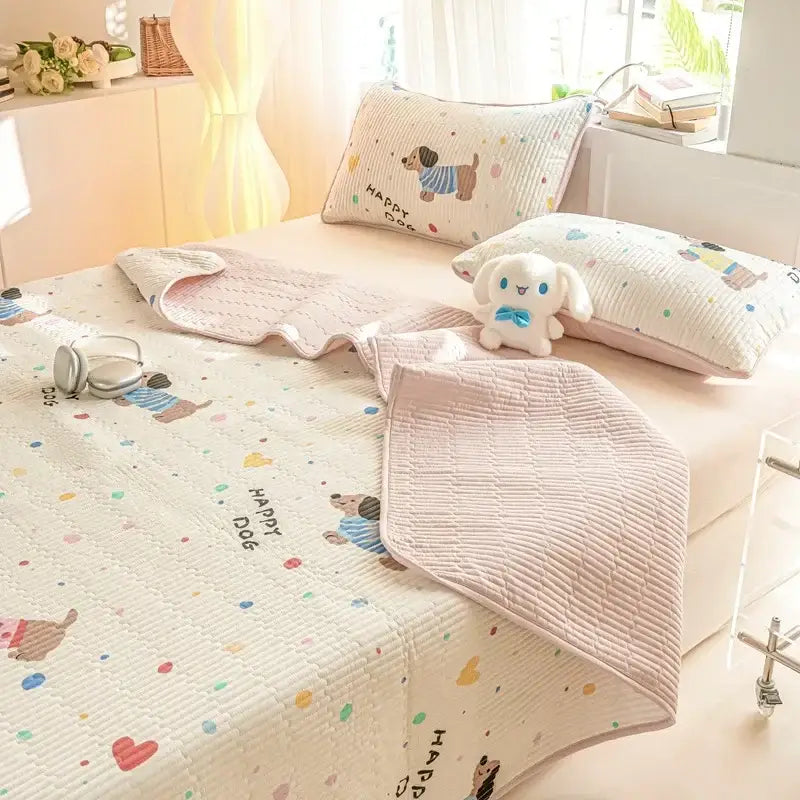 Lucky dinosaur cartoon pattern cotton mattress mat bedroom bedding