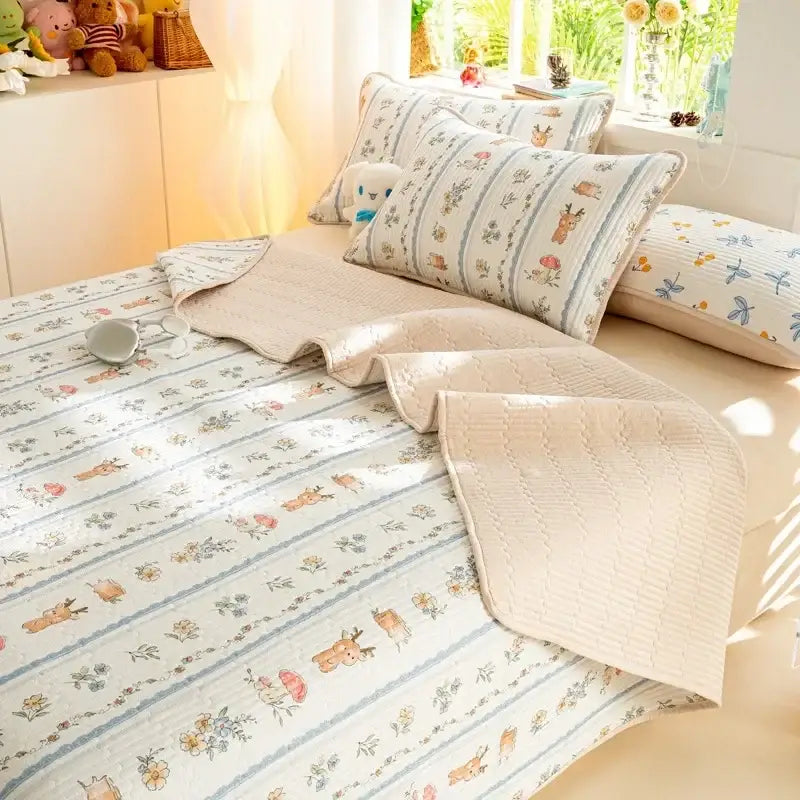 Lucky dinosaur cartoon pattern cotton mattress mat bedroom bedding