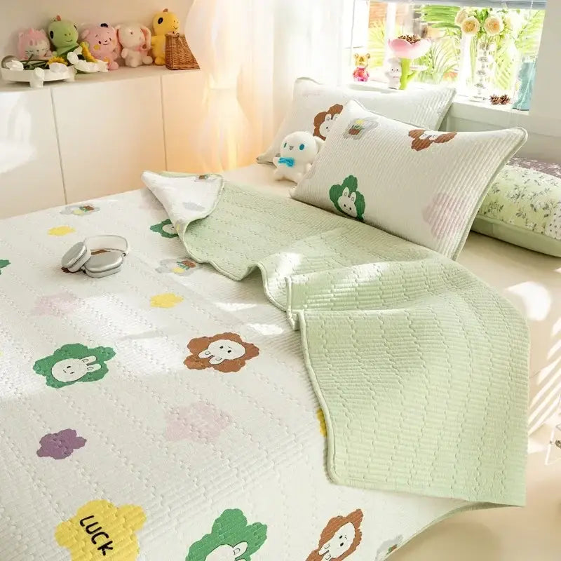 Lucky dinosaur cartoon pattern cotton mattress mat bedroom bedding