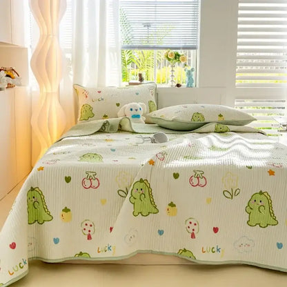 Lucky dinosaur cartoon pattern cotton mattress mat bedroom bedding