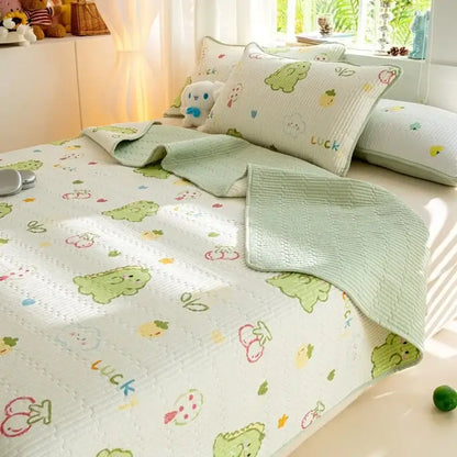 Lucky dinosaur cartoon pattern cotton mattress mat bedroom bedding