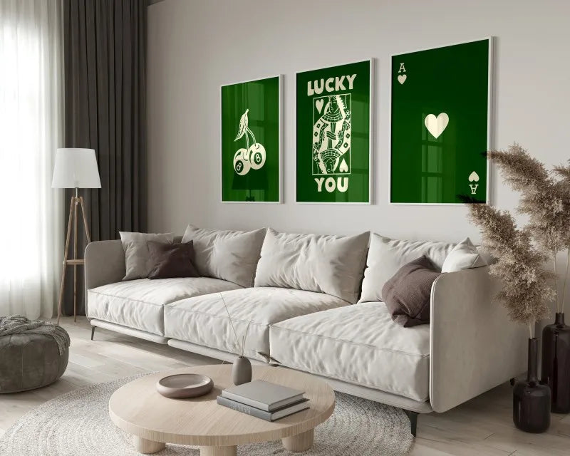 DecorBites™ "Lucky Queen" 3-Piece Retro Wall Art Set