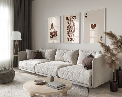 DecorBites™ "Lucky You Retro Wall Art Posters Set"