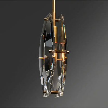 Luxe faceted gold crystal glass pendant lamp for kitchen bedroom