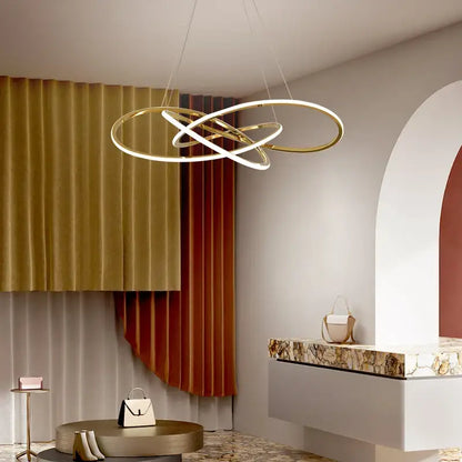 Luxe four leaf gold stainless steel pendant lamp for dining room