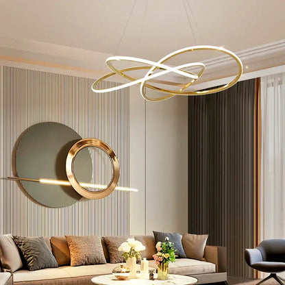 Luxe four leaf gold stainless steel pendant lamp for dining room