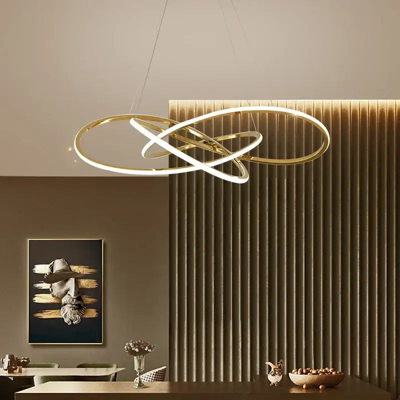 Luxe four leaf gold stainless steel pendant lamp for dining room